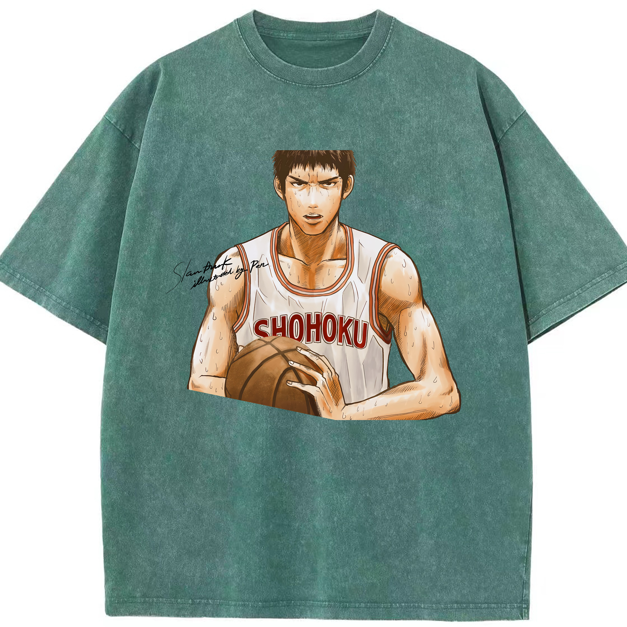 （画像用） SLAM DUNK／スラムダンク 綿100% ヴィンテージ風 半袖Tシャツ（フロントプリント）